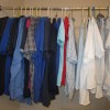 clothes hanging in our second bathroom last week